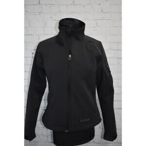 Marmot Softshell Jacket Womens Size Medium Full Zip Inside Fleece Black